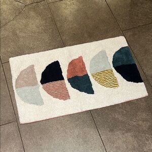 WEST ELM Half Moons Bath Mat - Colorful Geometric Pattern